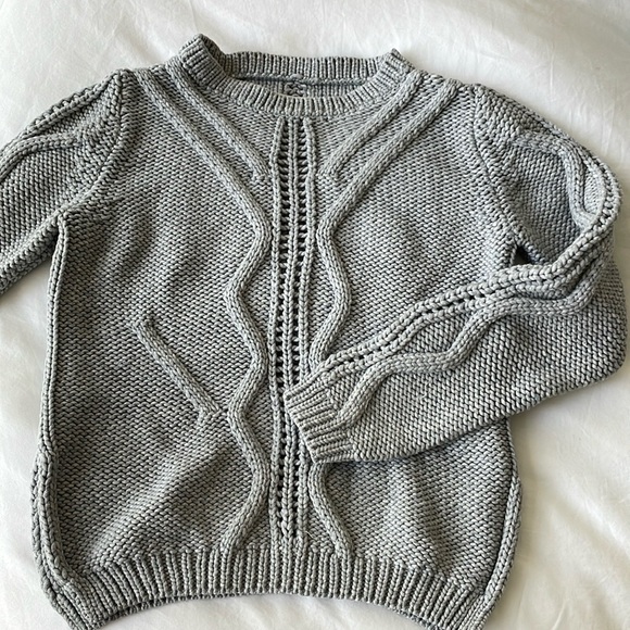 Fine Collection Grey Knit Sweater, Size XS/S - Picture 3 of 6